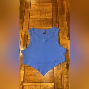 Shein asymmetrical rib-knit crop tank top